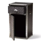 Meuble d'appoint Cosette en métal et accents floraux, argenté - Baxton Studio : Coffre de rangement universel, 28" de haut