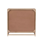 Meuble de rangement Gordon avec porte coulissante en rotin naturel, 1 étagère et base en métal doré - Powell