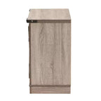 Meuble de rangement pour chaussures Wayne Farmhouse Wood à 2 portes chêne marron - Baxton Studio : Organisateur d'entrée, peut contenir 9 paires