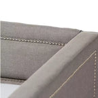 Baxton Studio Raymond lit de repos/canapé moderne et contemporain en tissu, avec garniture cloutée, avec lit gigogne escamotable, gris : cadre en bois d'hévéa