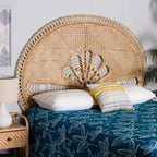 Tête de lit indépendante en rotin Queen Size Marlette marron naturel – Baxton Studio