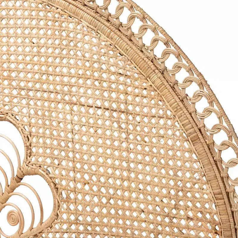 Tête de lit indépendante en rotin Queen Size Marlette marron naturel – Baxton Studio