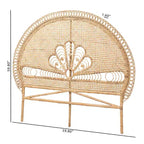 Tête de lit indépendante en rotin Queen Size Marlette marron naturel – Baxton Studio