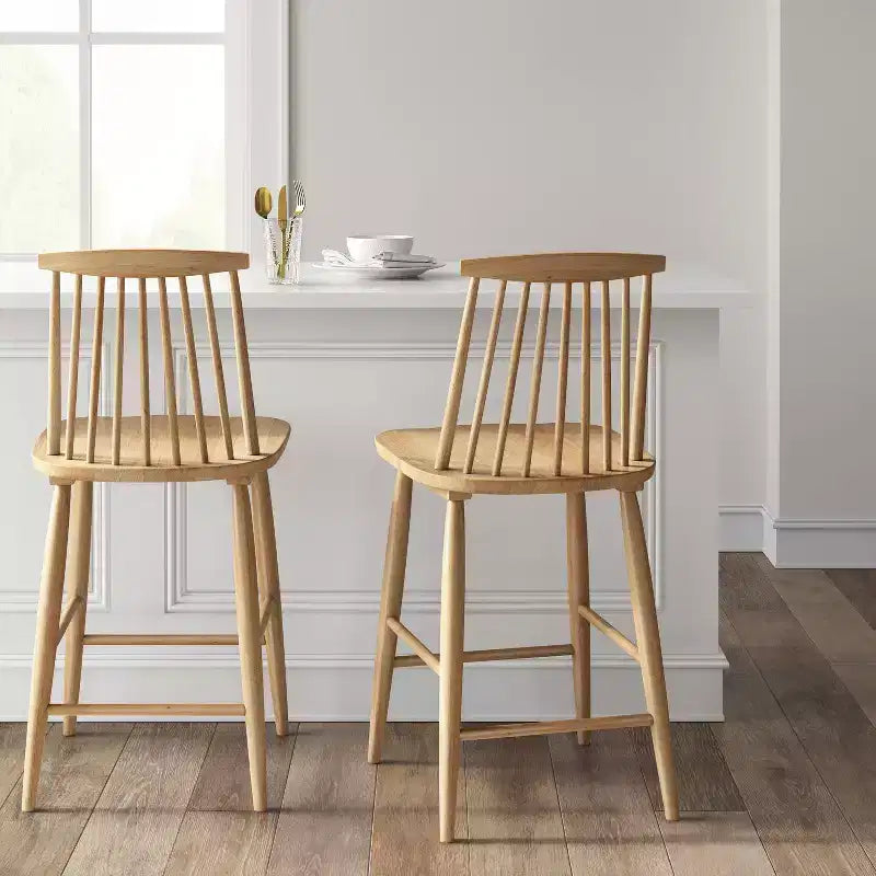 Tabouret de bar à hauteur de comptoir Harwich Windsor de 24 po avec dossier haut et repose-pieds – Threshold