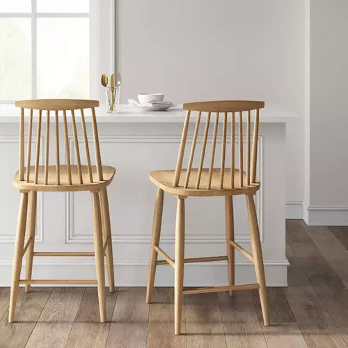 Tabouret de bar à hauteur de comptoir Harwich Windsor de 24 po avec dossier haut et repose-pieds – Threshold