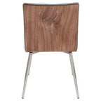 Lot de 2 chaises de salle à manger pivotantes modernes à dossier en bois de noyer Mason - Lumisource