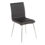 Lot de 2 chaises de salle à manger pivotantes modernes à dossier en bois de noyer Mason - Lumisource