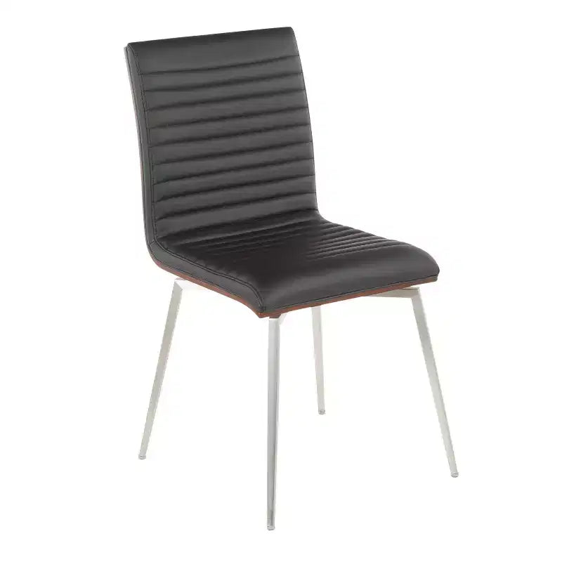 Lot de 2 chaises de salle à manger pivotantes modernes à dossier en bois de noyer Mason - Lumisource