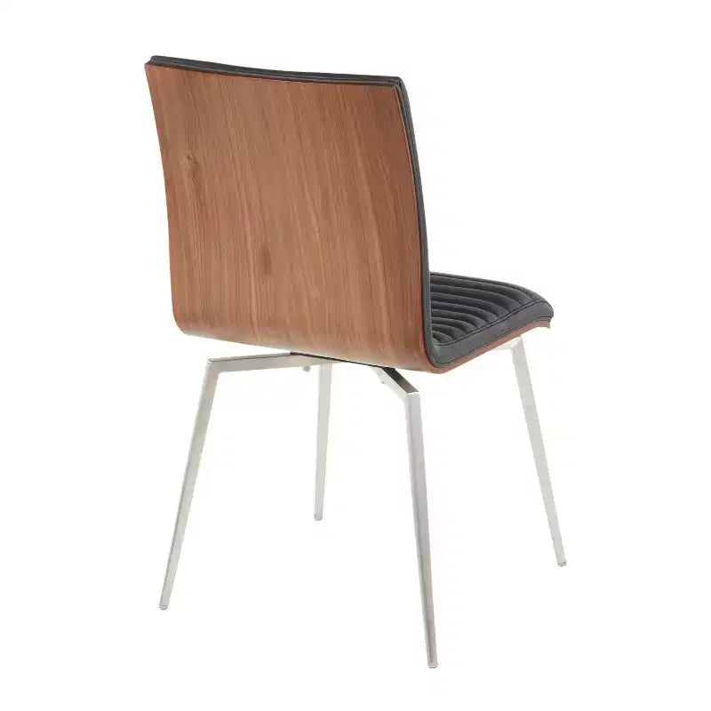 Lot de 2 chaises de salle à manger pivotantes modernes à dossier en bois de noyer Mason - Lumisource