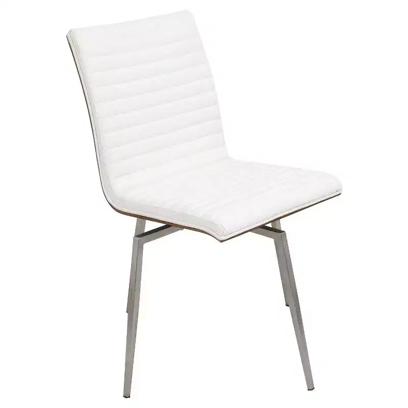 Lot de 2 chaises de salle à manger pivotantes modernes à dossier en bois de noyer Mason - Lumisource