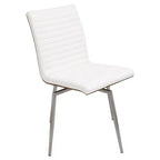 Lot de 2 chaises de salle à manger pivotantes modernes à dossier en bois de noyer Mason - Lumisource