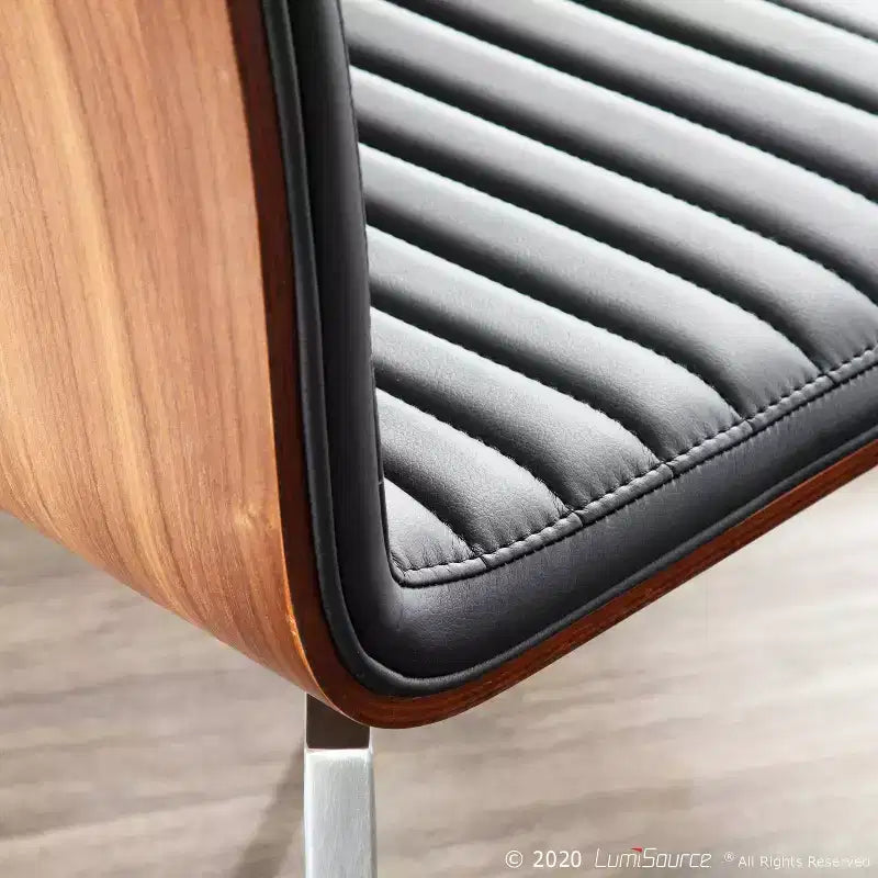 Lot de 2 chaises de salle à manger pivotantes modernes à dossier en bois de noyer Mason - Lumisource