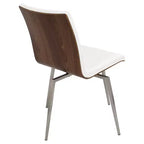 Lot de 2 chaises de salle à manger pivotantes modernes à dossier en bois de noyer Mason - Lumisource