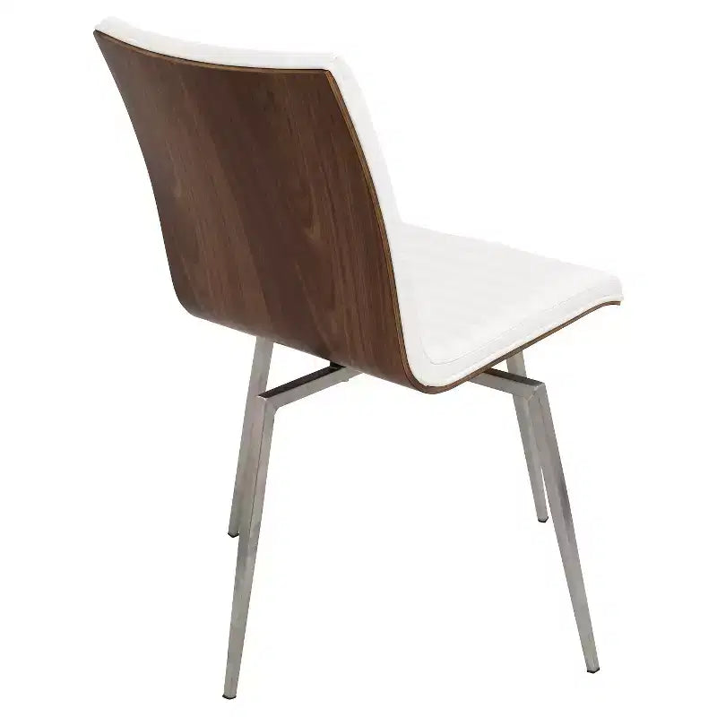 Lot de 2 chaises de salle à manger pivotantes modernes à dossier en bois de noyer Mason - Lumisource
