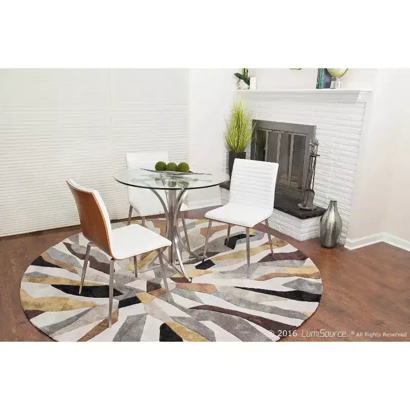 Lot de 2 chaises de salle à manger pivotantes modernes à dossier en bois de noyer Mason - Lumisource