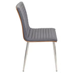 Lot de 2 chaises de salle à manger pivotantes modernes à dossier en bois de noyer Mason - Lumisource