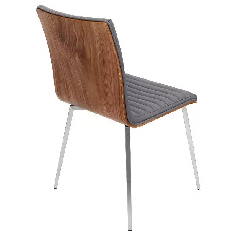 Lot de 2 chaises de salle à manger pivotantes modernes à dossier en bois de noyer Mason - Lumisource