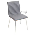 Lot de 2 chaises de salle à manger pivotantes modernes à dossier en bois de noyer Mason - Lumisource