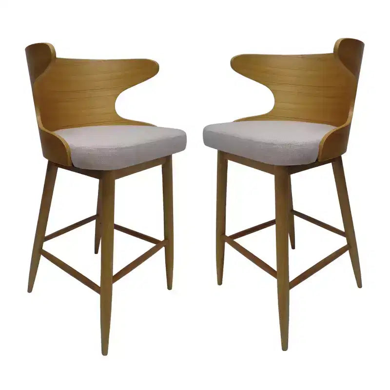 Lot de 2 tabourets de bar Kamryn de style Mid-Century Modern - Christopher Knight Home