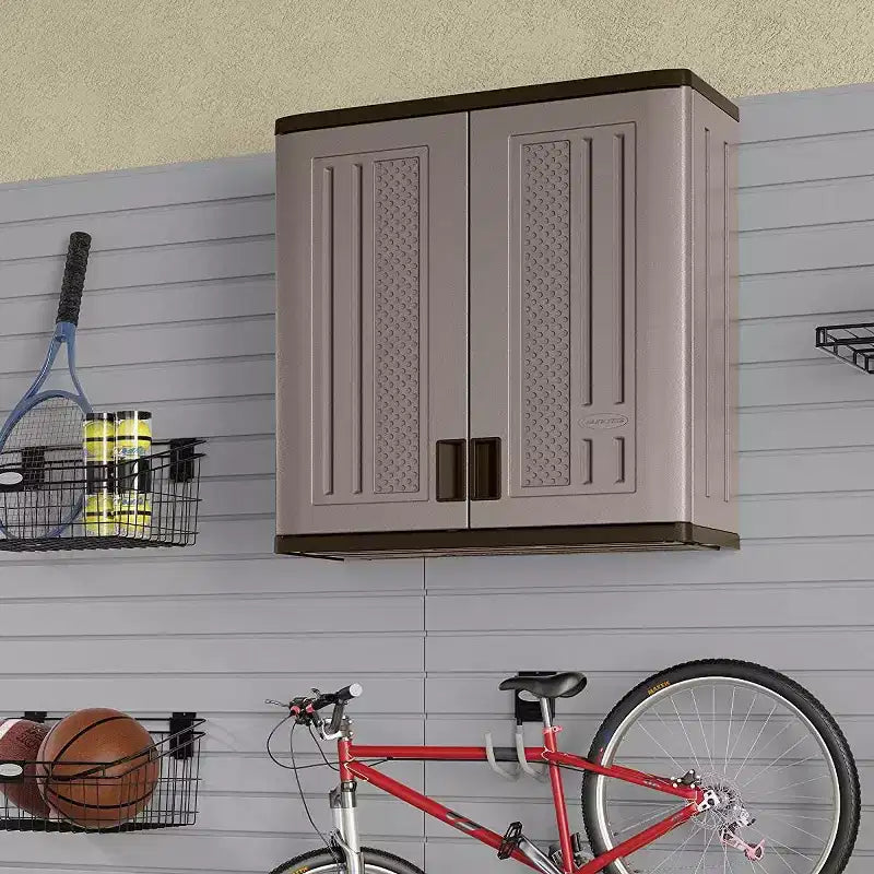 Meuble de rangement mural Suncast à étagère simple en résine, 1,2 m, platine (paquet de 3)