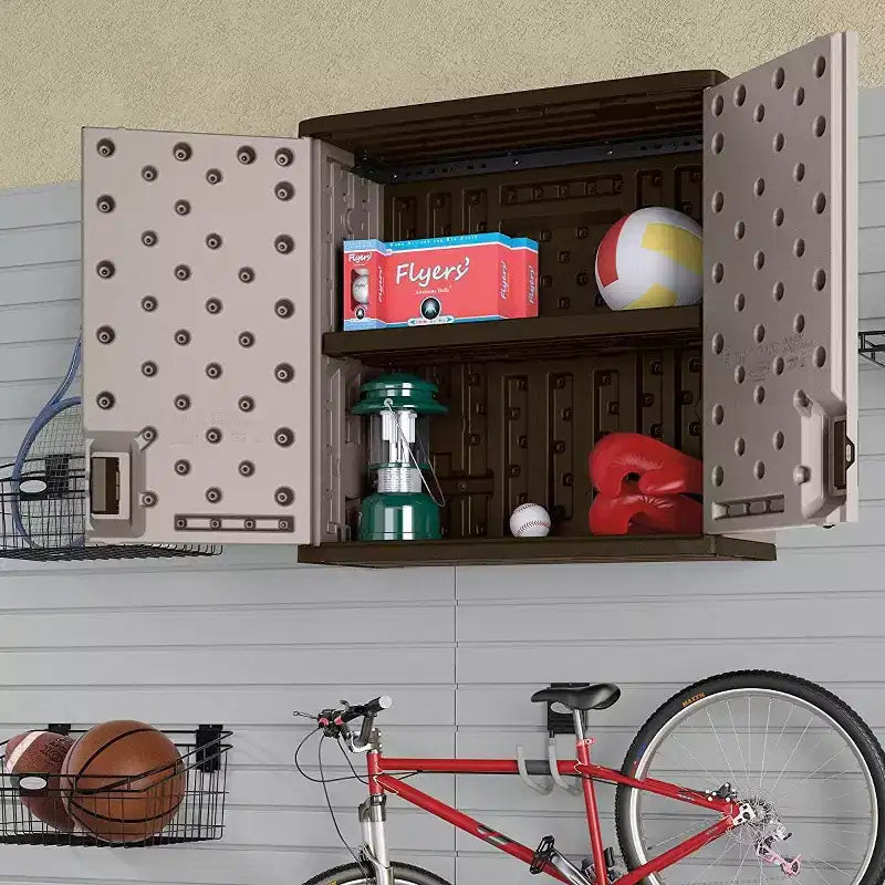 Meuble de rangement mural Suncast à étagère simple en résine, 1,2 m, platine (paquet de 3)