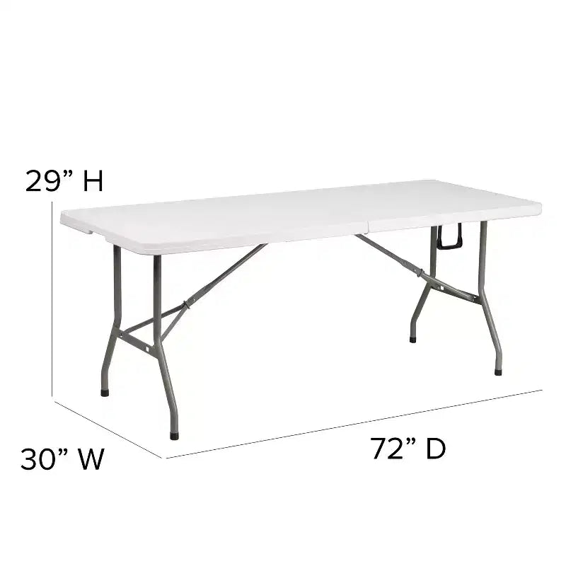 Flash Furniture Table pliante de banquet et d'événement en plastique de 1,8 m avec poignée de transport