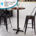 Pied en X pour table de restaurant Flash Furniture 55,88 x 55,88 cm avec colonne de 7,62 cm de diamètre, hauteur comptoir