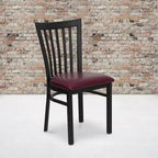 Chaise de restaurant en métal noir Flash Furniture avec dossier School House