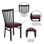 Chaise de restaurant en métal noir Flash Furniture avec dossier School House