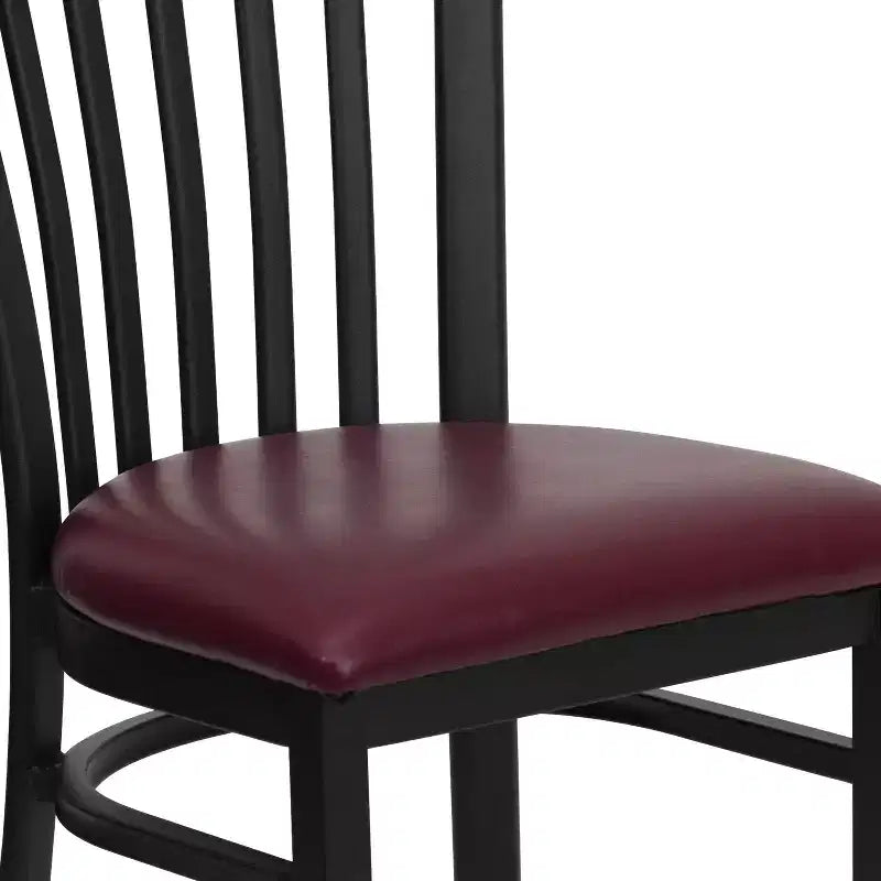 Chaise de restaurant en métal noir Flash Furniture avec dossier School House