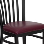 Chaise de restaurant en métal noir Flash Furniture avec dossier School House