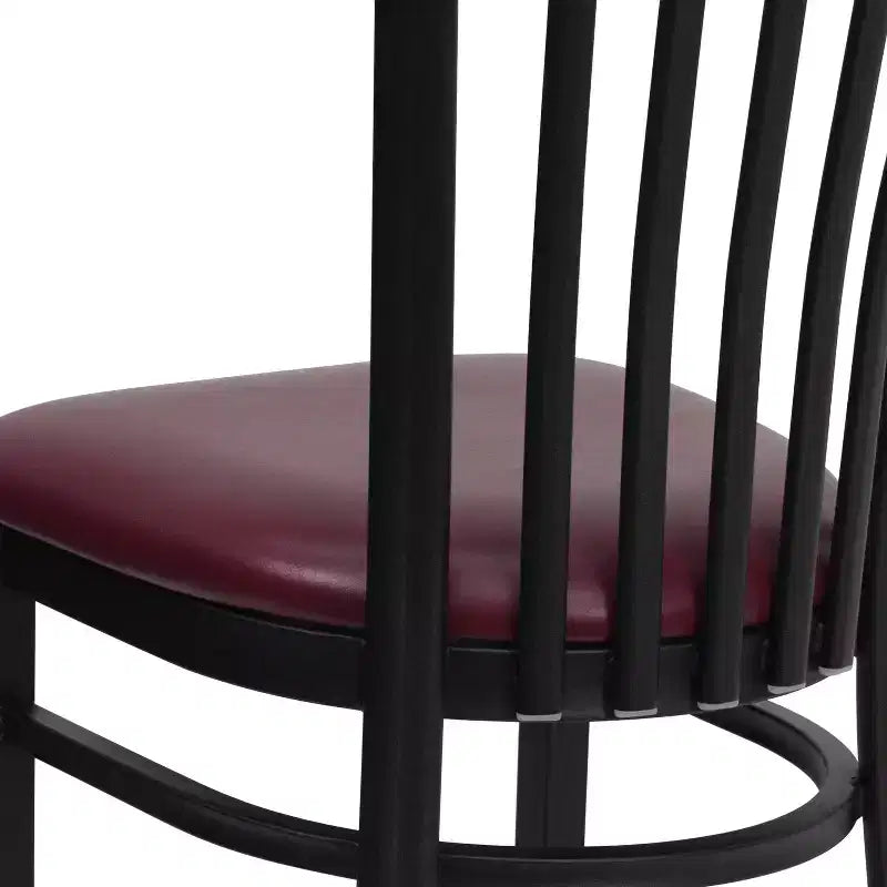 Chaise de restaurant en métal noir Flash Furniture avec dossier School House