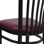 Chaise de restaurant en métal noir Flash Furniture avec dossier School House