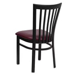 Chaise de restaurant en métal noir Flash Furniture avec dossier School House