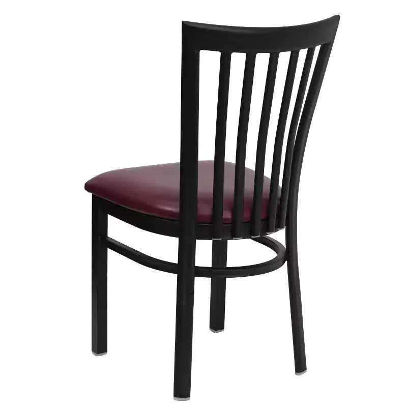 Chaise de restaurant en métal noir Flash Furniture avec dossier School House