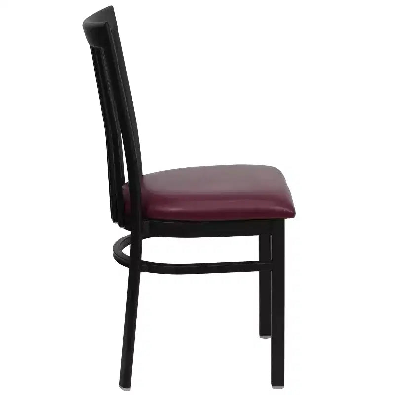 Chaise de restaurant en métal noir Flash Furniture avec dossier School House
