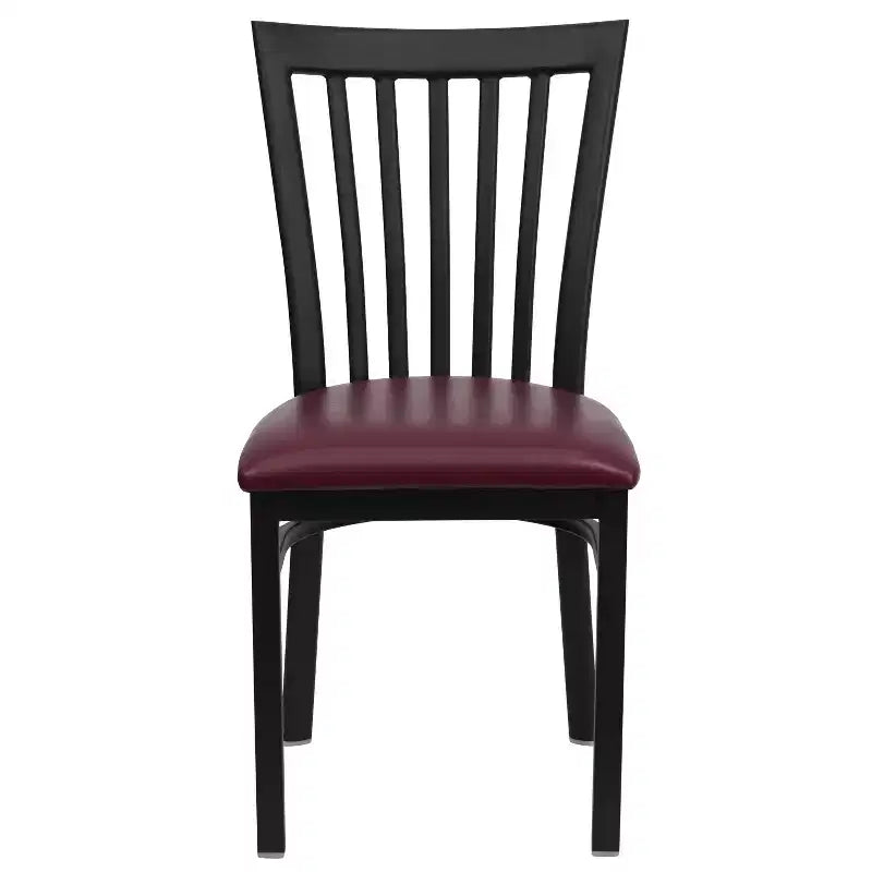 Chaise de restaurant en métal noir Flash Furniture avec dossier School House