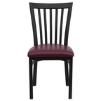 Chaise de restaurant en métal noir Flash Furniture avec dossier School House