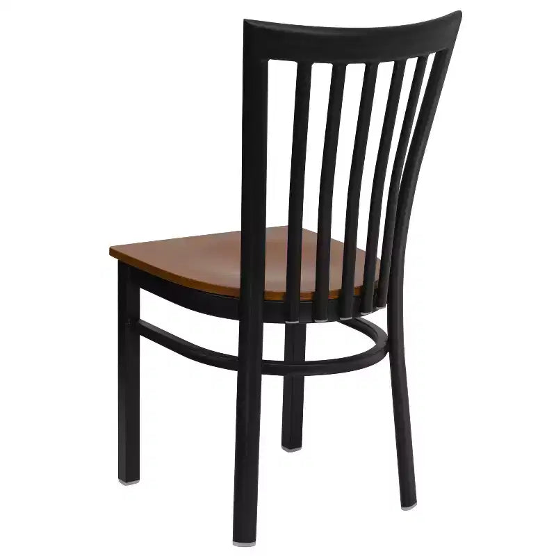 Chaise de restaurant en métal noir Flash Furniture avec dossier School House