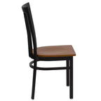 Chaise de restaurant en métal noir Flash Furniture avec dossier School House