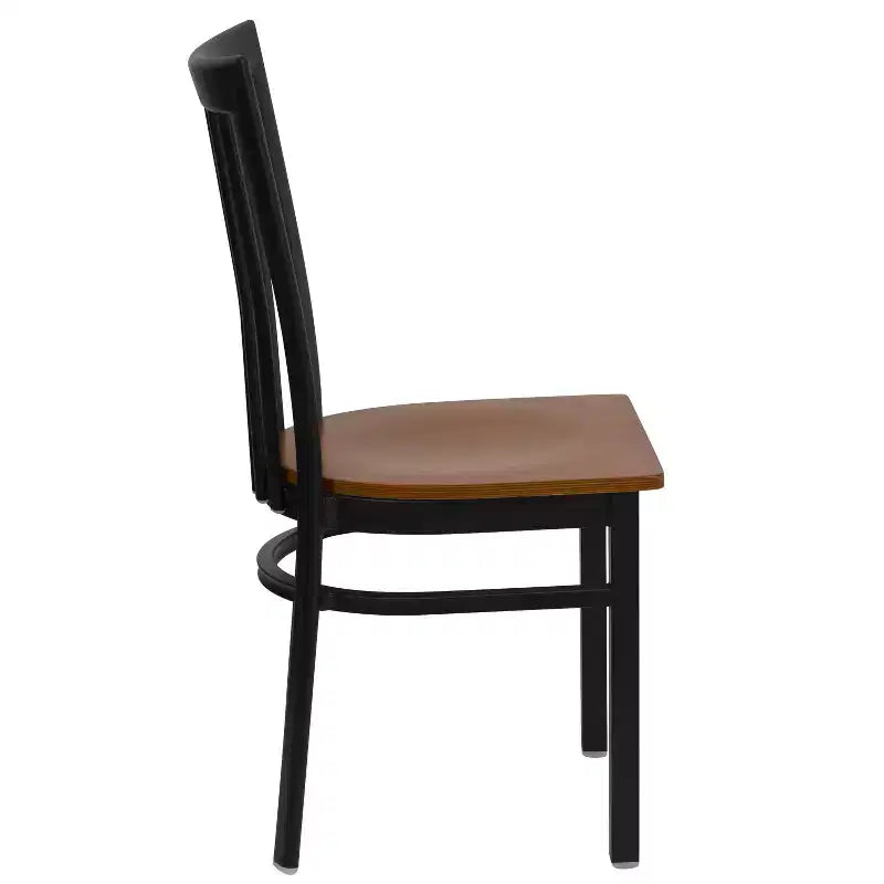Chaise de restaurant en métal noir Flash Furniture avec dossier School House