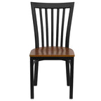 Chaise de restaurant en métal noir Flash Furniture avec dossier School House