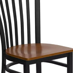 Chaise de restaurant en métal noir Flash Furniture avec dossier School House