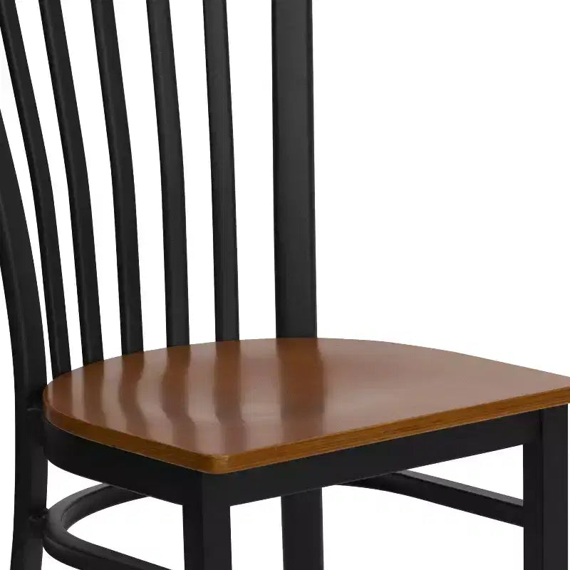 Chaise de restaurant en métal noir Flash Furniture avec dossier School House