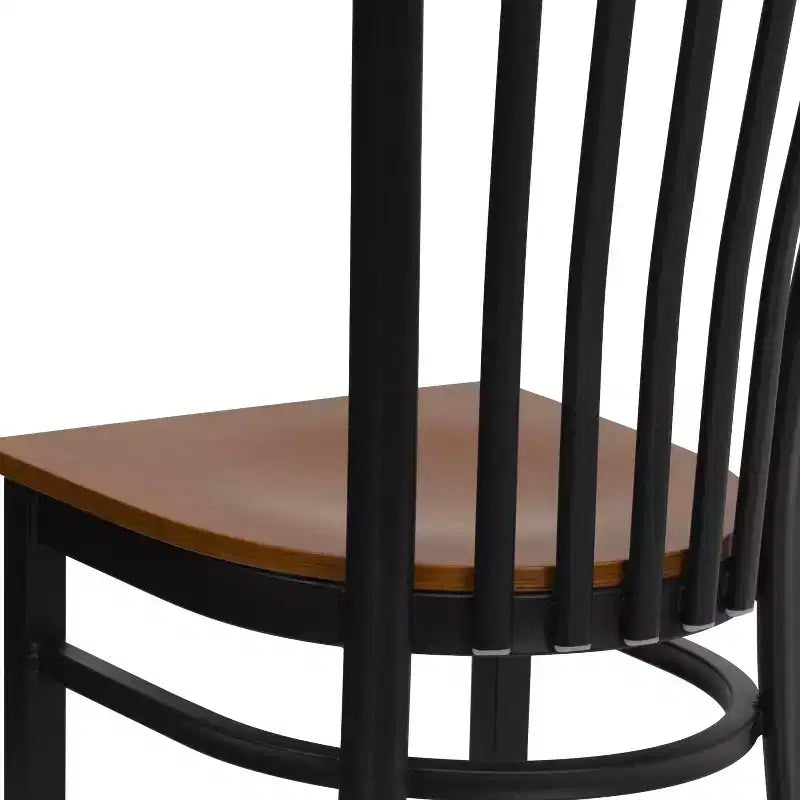 Chaise de restaurant en métal noir Flash Furniture avec dossier School House
