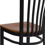 Chaise de restaurant en métal noir Flash Furniture avec dossier School House