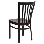 Chaise de restaurant en métal noir Flash Furniture avec dossier School House