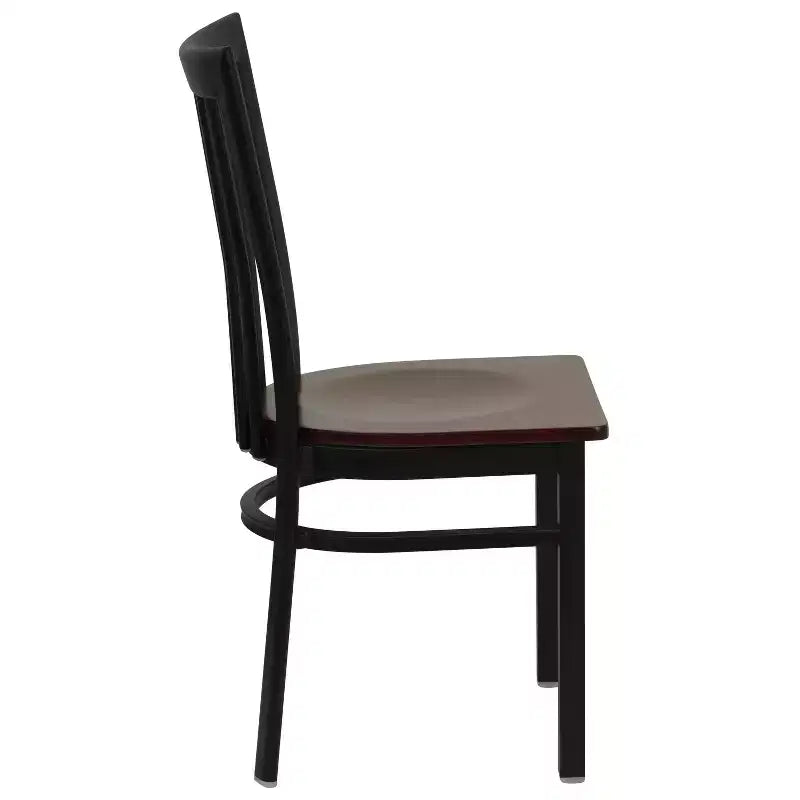 Chaise de restaurant en métal noir Flash Furniture avec dossier School House
