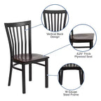 Chaise de restaurant en métal noir Flash Furniture avec dossier School House