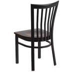 Chaise de restaurant en métal noir Flash Furniture avec dossier School House